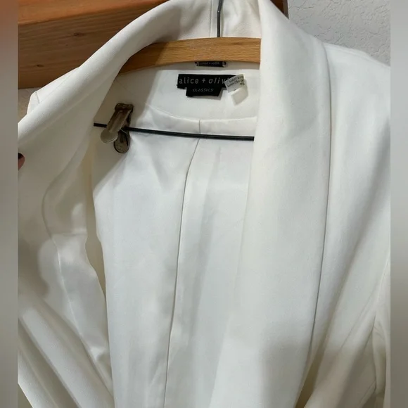 Alice + Olivia Wheaton Shawl Colllar Wrap Blazer in Off White - Picture 7 of 16